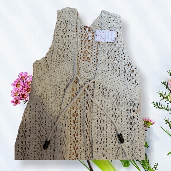 Free people Boho  crochet knit maxi vest - Picture 7 of 11